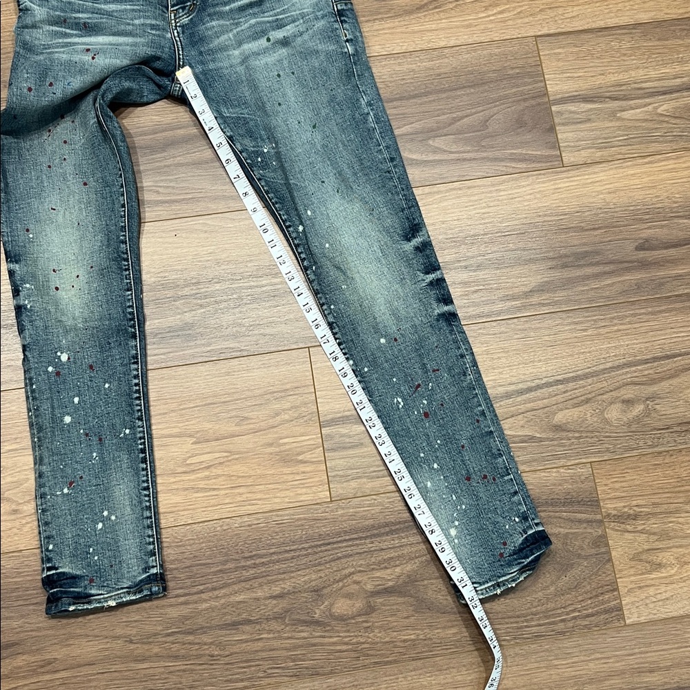 Purple Brand Style No. 0002 Button Fly Skinny Jean with Paint Splatter Size 31 - Picture 9 of 12
